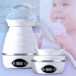 Chaleira elétrica dobrável de silicone, 110v/220v para viagem